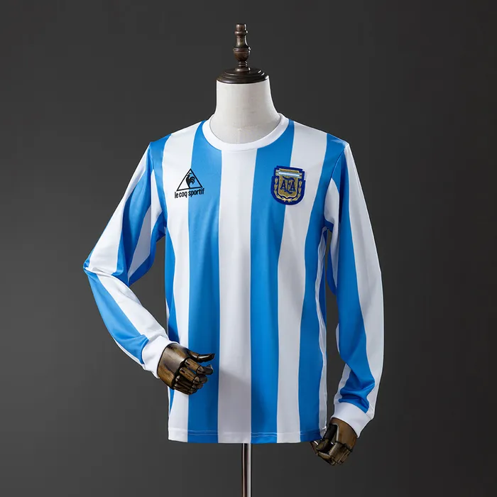 Camisa Argentina I 1986 Retrô Manga Longa, foto 1