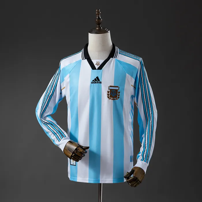 Camisa Argentina I 1998 Retrô Manga Longa, foto 1