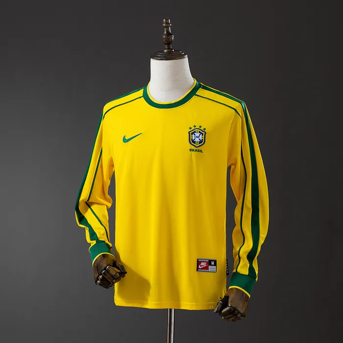 Camisa Brasil I 1998 Retrô Manga Longa, foto 1