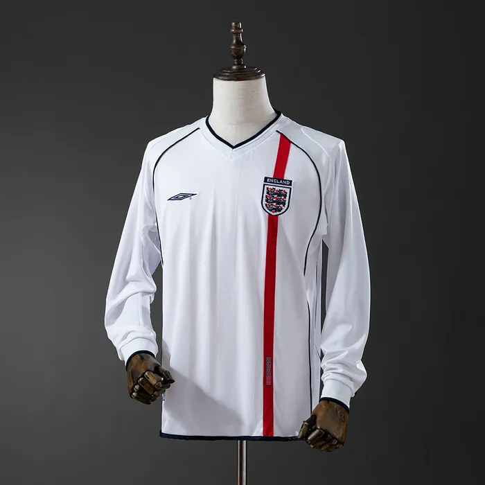 Camisa Inglaterra I 2002 Retrô Manga Longa, foto 1