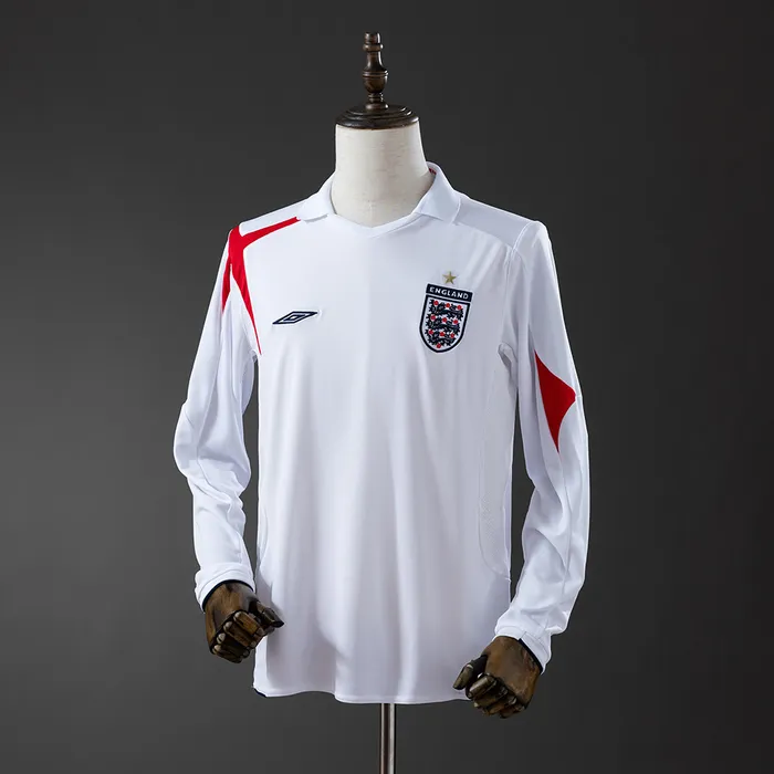 Camisa Inglaterra I 2006 Retrô Manga Longa, foto 1