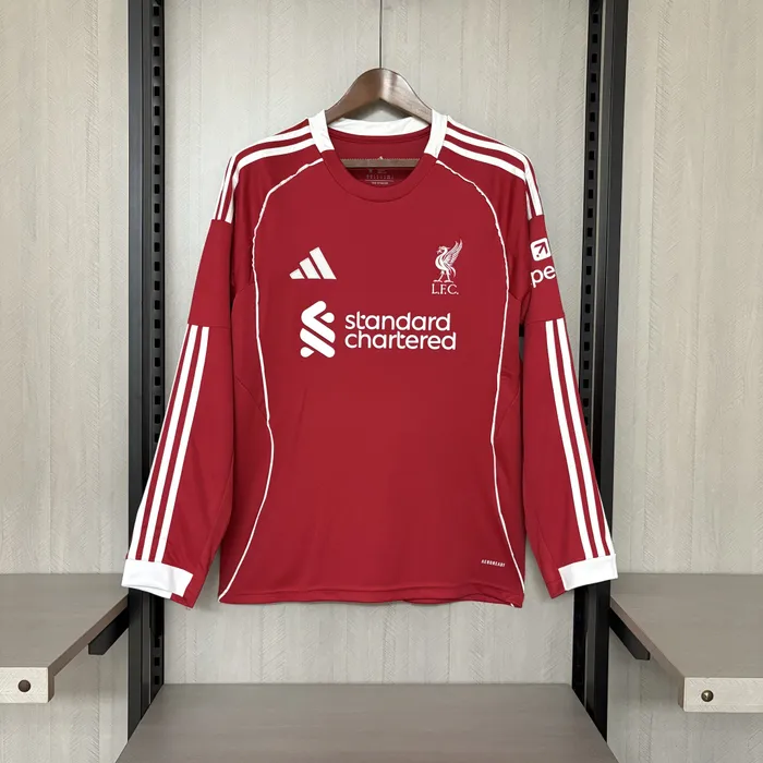 Camisa Liverpool I 2025/26 Manga Longa, foto 1