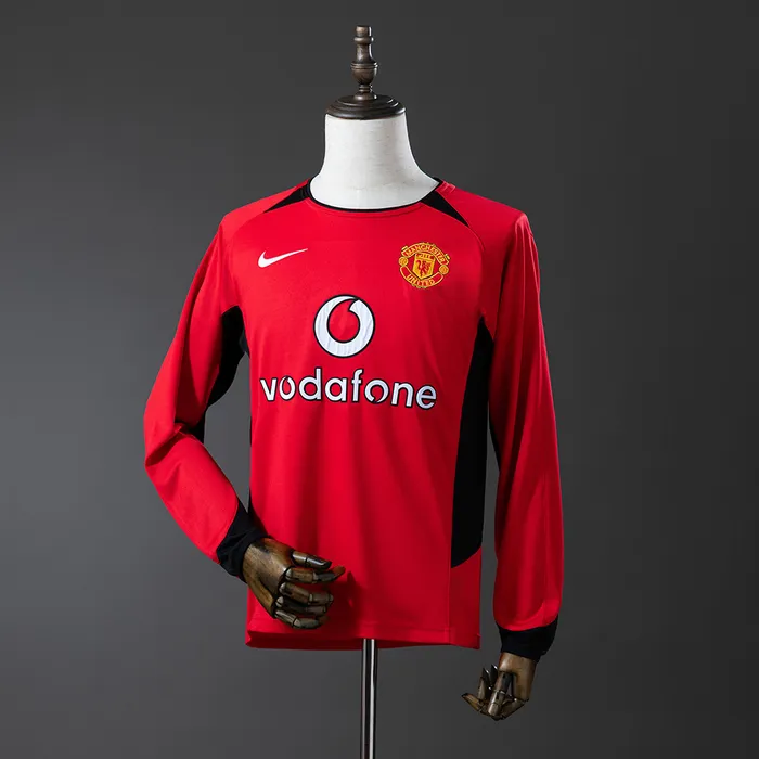 Camisa Manchester United I 2002/03 Retrô Manga Longa, foto 1