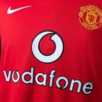 Camisa Manchester United I 2002/03 Retrô Manga Longa, foto 3