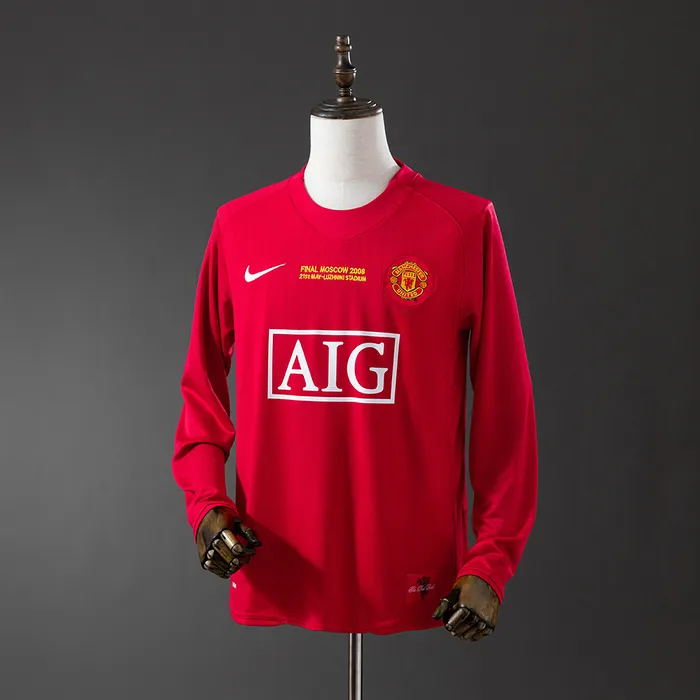 Camisa Manchester United I 2007/08 Retrô Manga Longa, foto 1