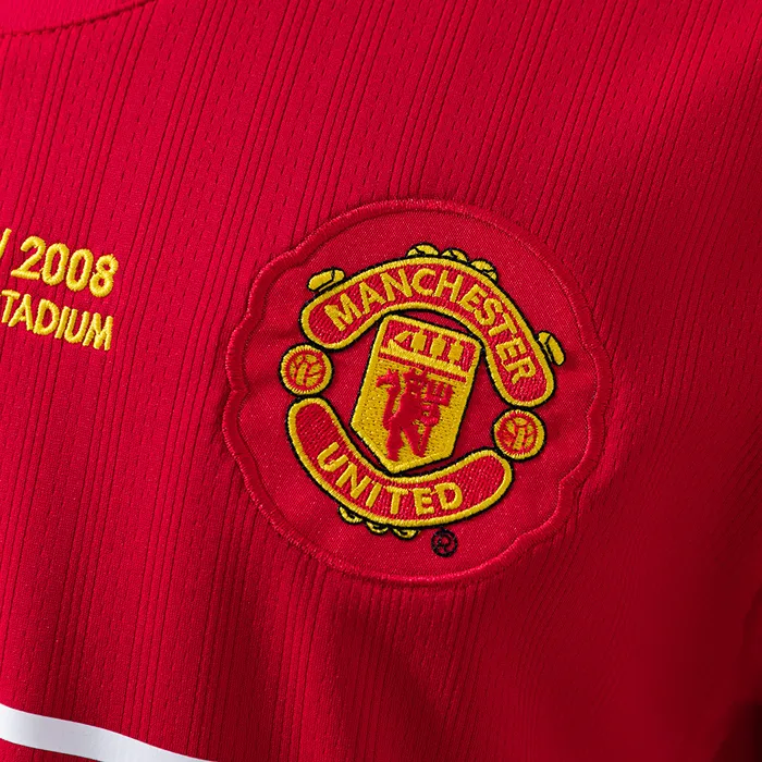 Camisa Manchester United I 2007/08 Retrô Manga Longa, foto 2