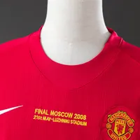 Camisa Manchester United I 2007/08 Retrô Manga Longa, foto 4