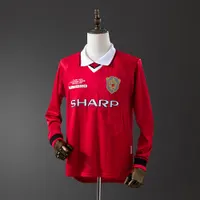 Camisa Manchester United I Man 1999 Retrô Manga Longa, foto 1